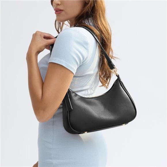 Women's Woven Crossbody Bag – Vegan Leather Hobo Handbag With 2 Adjustable Straps, Cell Phone Pocket & Zipper Closure